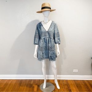 Free People Sweet Surrender Denim Dress Size L